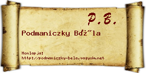 Podmaniczky Béla névjegykártya