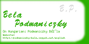 bela podmaniczky business card